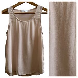 Grana Chinese Silk Blush Neutral Silk Scoop Neck Tank Top Size XS/0